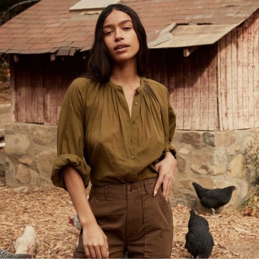 Doen Jane Blouse - Pickle green